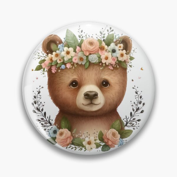 Artikelvorschau, Baby bear cub with flowers entworfen und verkauft von luisraultg.