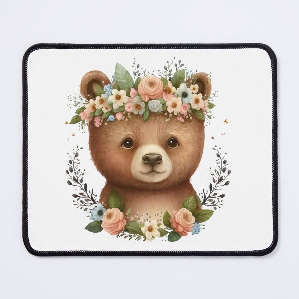 Item preview, Baby bear cub with flowers designed and sold by luisraultg.
