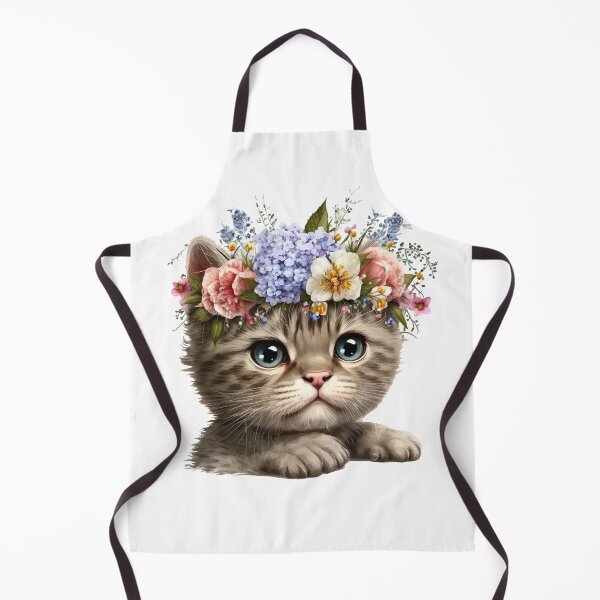 Item preview, Kitten with flowers designed and sold by luisraultg.
