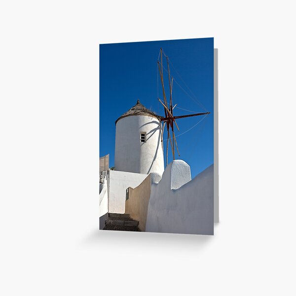 1753 Old mill - Santorini Greeting Card