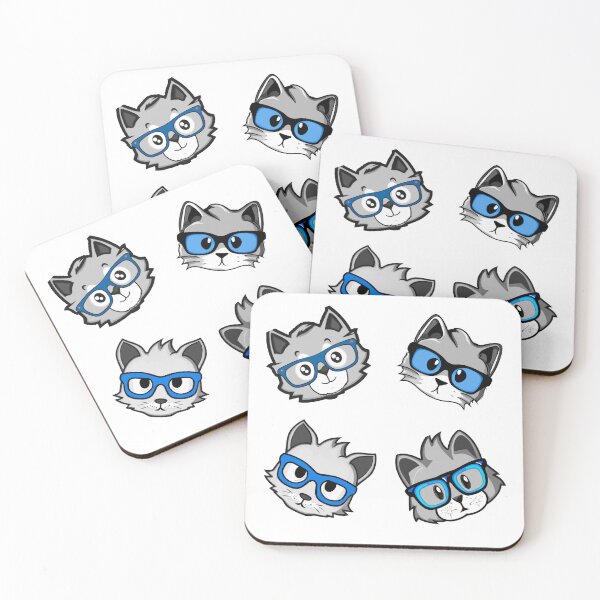 Item preview, Cute Cat Wearing Glasses designed and sold by web3lab.