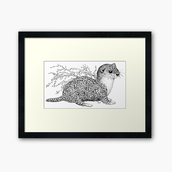 Leaf Weasel Framed Art Print