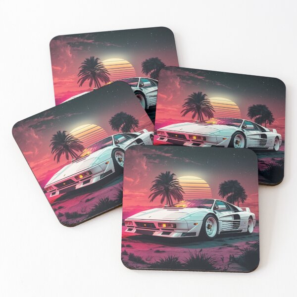 Item preview, Testarossa Synthwave Retro Car designed and sold by yaekus.