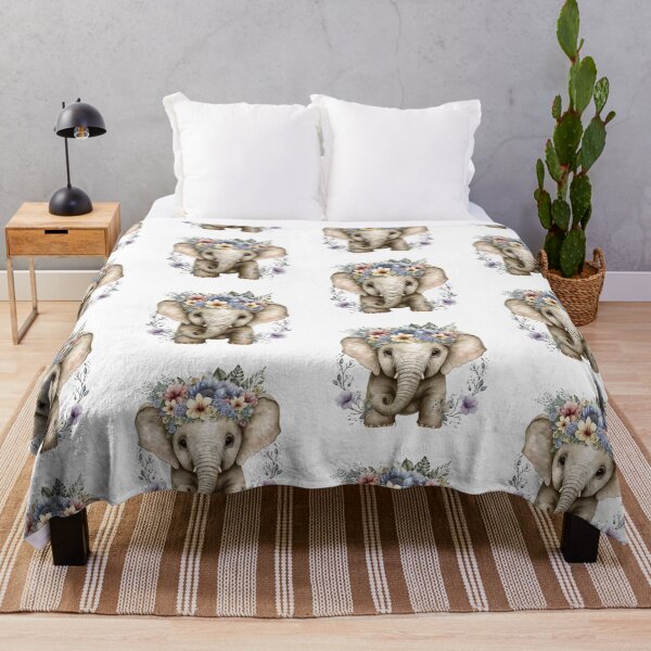 Item preview, Baby elephant with flowers designed and sold by luisraultg.