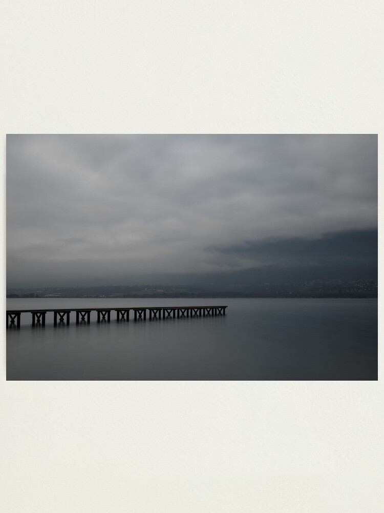 Thumbnail 2 of 3, Photographic Print, A gray sky over the lake designed and sold by patmo.