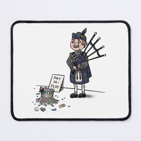 Item preview, Pay or I Play - Funny Angry Scottish Piper - 'Black Watch' edition designed and sold by BitsAndNotes.