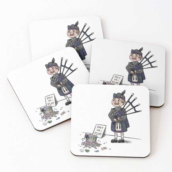 Item preview, Pay or I Play - Funny Angry Scottish Piper - 'Black Watch' edition designed and sold by BitsAndNotes.