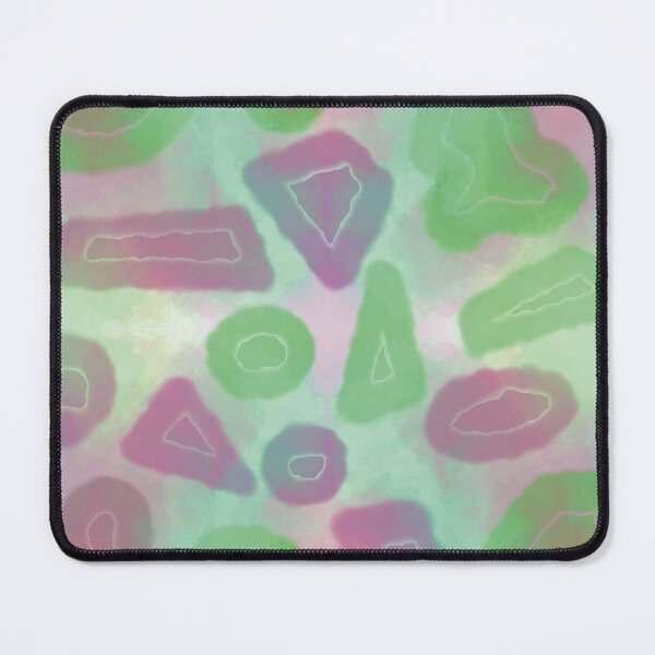 Item preview, Abstract random geometrical shapes green neon seamless pattern designed and sold by chuckletuckle.