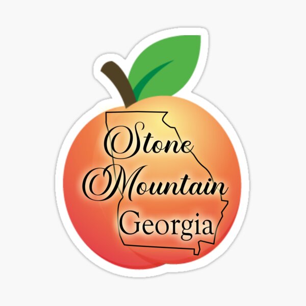 Stone Mountain Georgia Outline on Peach Sticker
