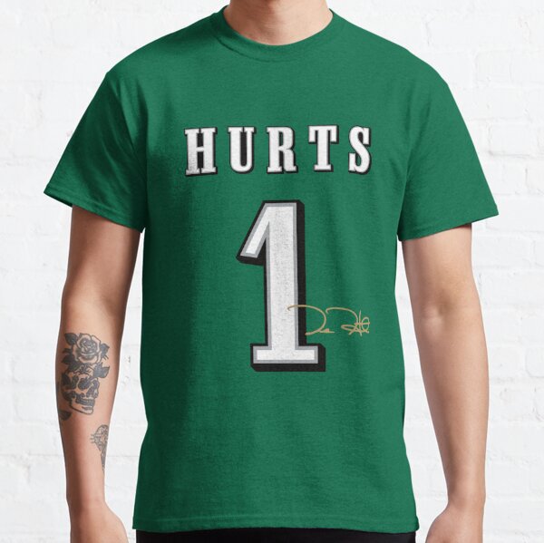 Jalen Hurts Philadelphia Eagles Cart00n Signature, 90s Style Quarter T Shirt