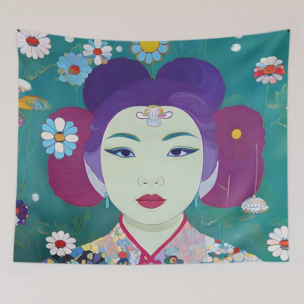 Item preview, Pop Art Paradise with a Japanese Princess designed and sold by ElLocoMus.