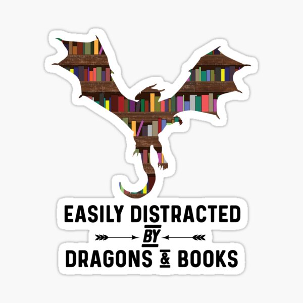 Artikel-Vorschau von Leicht ablenkbar von Dragon and Books for Nerds Cool, designt und verkauft von NNNostalgia  ®.