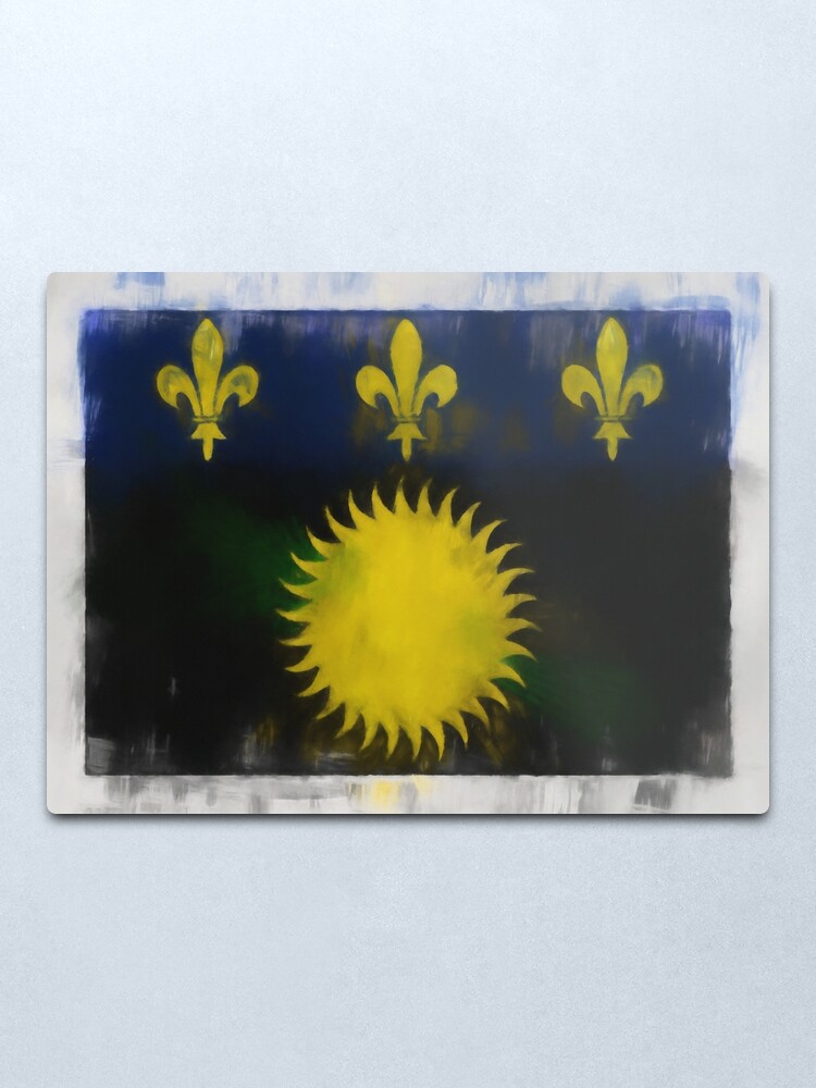 Alternate view of Guadeloupe Flag Reworked No. 66, Series 1 Metal Print