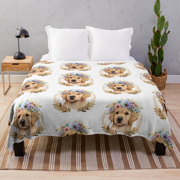 Item preview, Golden retriever puppy with flower crown designed and sold by luisraultg.