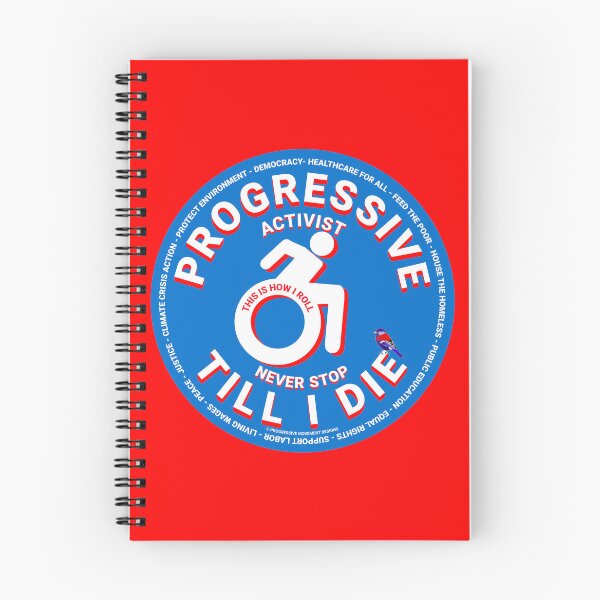 Item preview, PMD00439 Progressive Movement Designs wheelchair symbol for Progressive activist or disability accessibility rights supporters or disabled Progressives or Democrats or ally allies for disabled designed and sold by ProgressiveLeft.