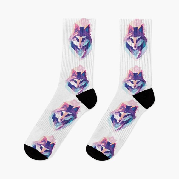 Item preview, Colorful Gothic geometric mountain wolf designed and sold by Goatonfire.