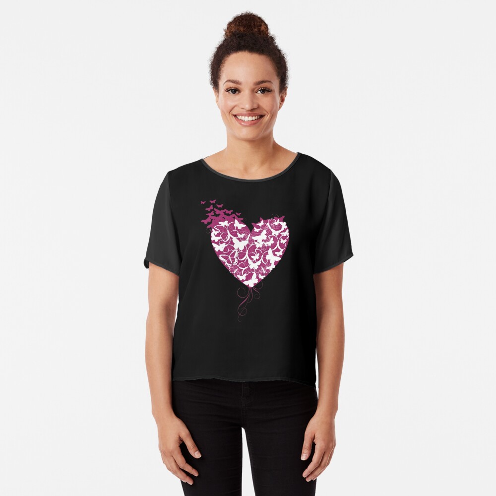 butterfly heart shirt, art by Sherrie Thai of Shaireproductions.com