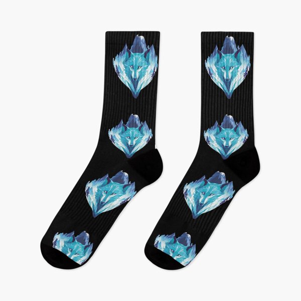 Item preview, Blue Gothic Geometric Mountain Wolf designed and sold by Goatonfire.