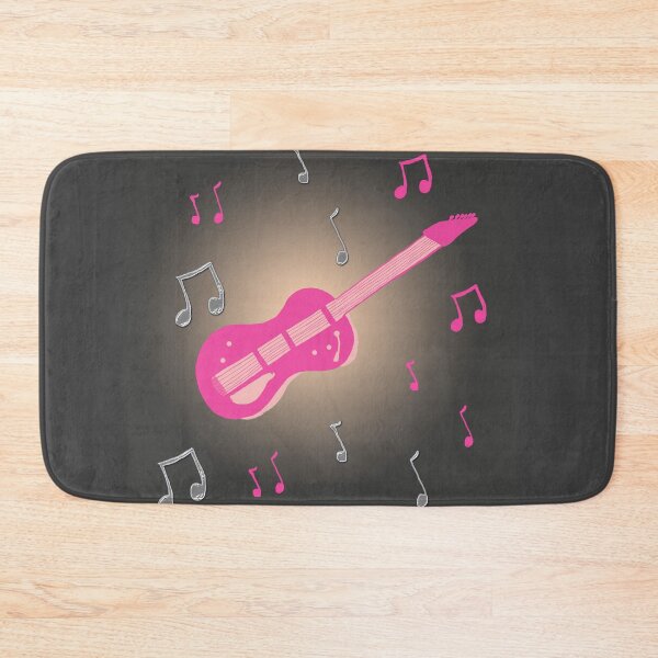 Item preview, Pink Guitar with Music Notes designed and sold by fairytalearrrt.