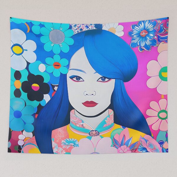 Item preview, The Blue-Haired Garden Goddess designed and sold by ElLocoMus.