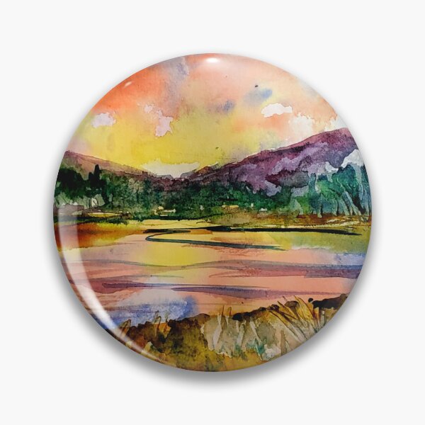 Item preview, Big Bear Lake Sunset Watercolor designed and sold by signaturelaurel.