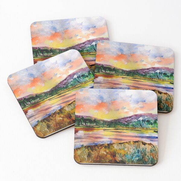 Item preview, Big Bear Lake Sunset Watercolor designed and sold by signaturelaurel.