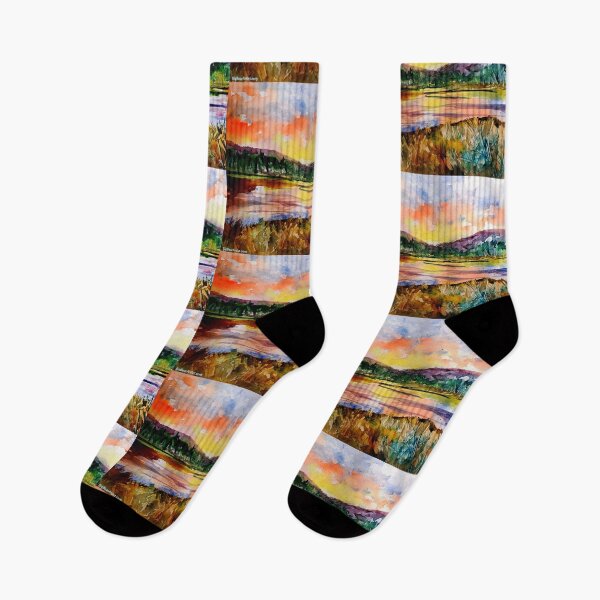 Item preview, Big Bear Lake Sunset Watercolor designed and sold by signaturelaurel.