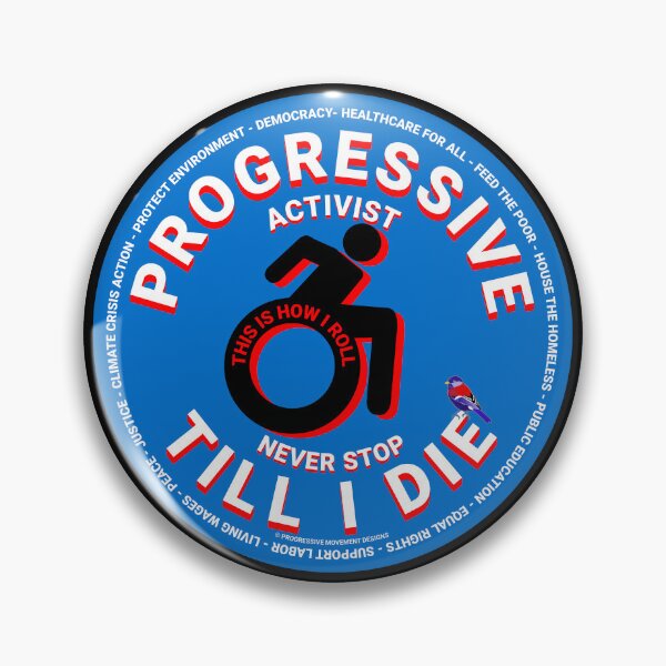 Item preview, PMD00441 Progressive Movement Designs black wheelchair symbol for African American Progressive activist or disability accessibility rights supporter designed and sold by ProgressiveLeft.