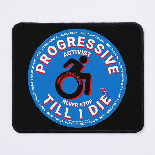 Item preview, PMD00441 Progressive Movement Designs black wheelchair symbol for African American Progressive activist or disability accessibility rights supporter designed and sold by ProgressiveLeft.