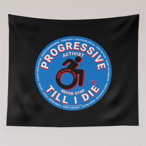 Item preview, PMD00441 Progressive Movement Designs black wheelchair symbol for African American Progressive activist or disability accessibility rights supporter designed and sold by ProgressiveLeft.