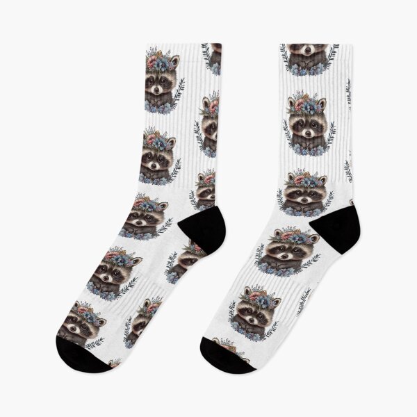 Item preview, Baby raccoon with flowers designed and sold by luisraultg.
