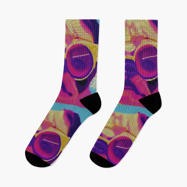 Artikelvorschau, Neon Colorful Abstract Pug 8-bit Pixel Art entworfen und verkauft von PixelDripped.