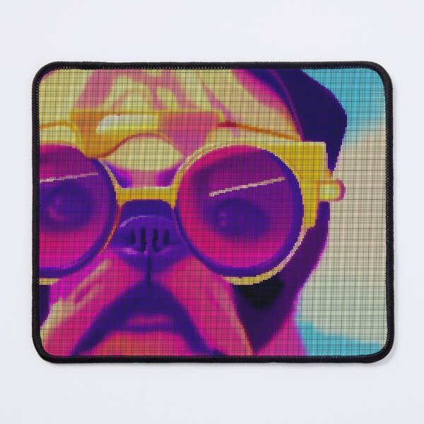 Artikelvorschau, Neon Colorful Abstract Pug 8-bit Pixel Art entworfen und verkauft von PixelDripped.