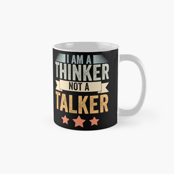 Item preview, Retro I Am A Thinker Not A Talker Funny Introverted Thinker designed and sold by Nessshirts.