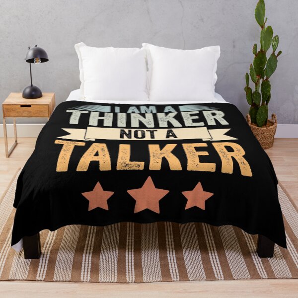 Item preview, Retro I Am A Thinker Not A Talker Funny Introverted Thinker designed and sold by Nessshirts.