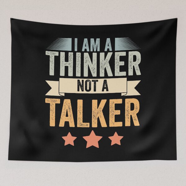 Item preview, Retro I Am A Thinker Not A Talker Funny Introverted Thinker designed and sold by Nessshirts.