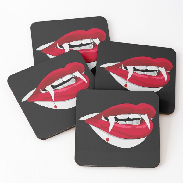 Item preview, Vampire red lips on black background designed and sold by Zafer3.