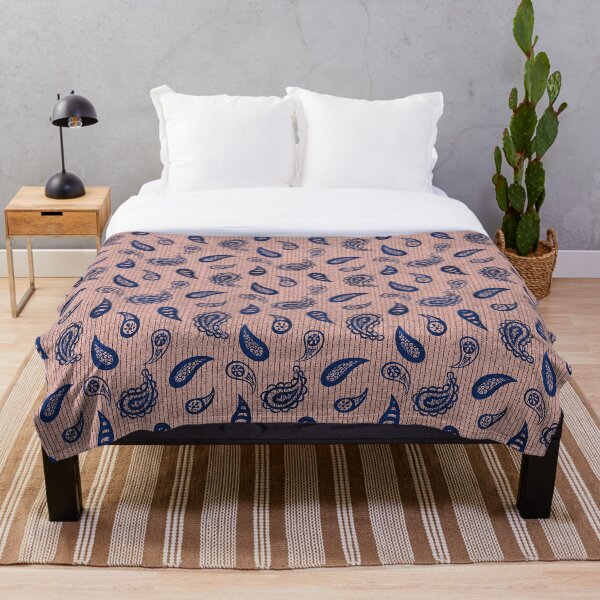 Item preview, Pink and Dark Blue Paisley Modern Pattern designed and sold by MadebyCRO.