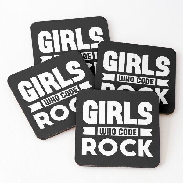 Item preview, Girls Who Code Rock, White on Black designed and sold by sweetbelle.