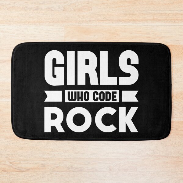 Item preview, Girls Who Code Rock, White on Black designed and sold by sweetbelle.