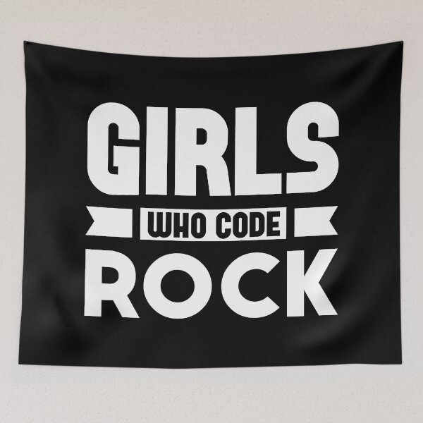 Item preview, Girls Who Code Rock, White on Black designed and sold by sweetbelle.