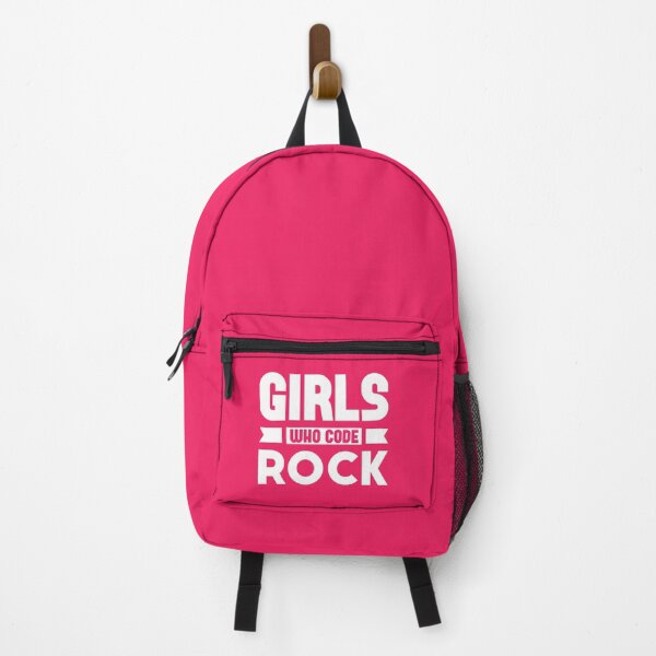 Item preview, Girls Who Code Rock, White on Hot Pink designed and sold by sweetbelle.