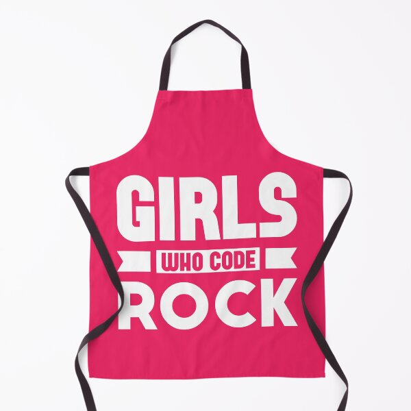Item preview, Girls Who Code Rock, White on Hot Pink designed and sold by sweetbelle.