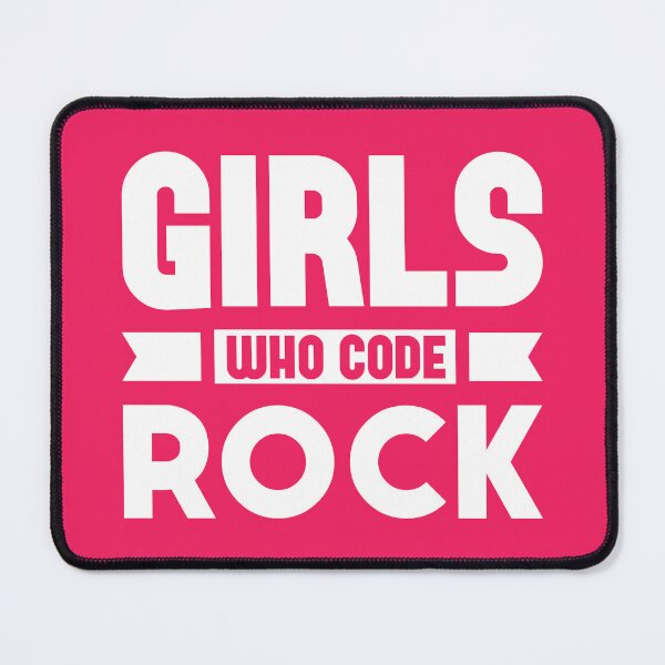 Artikelvorschau, Girls Who Code Rock, Weiß auf Pink entworfen und verkauft von sweetbelle.