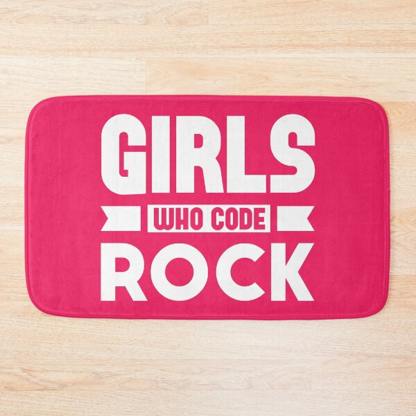 Item preview, Girls Who Code Rock, White on Hot Pink designed and sold by sweetbelle.