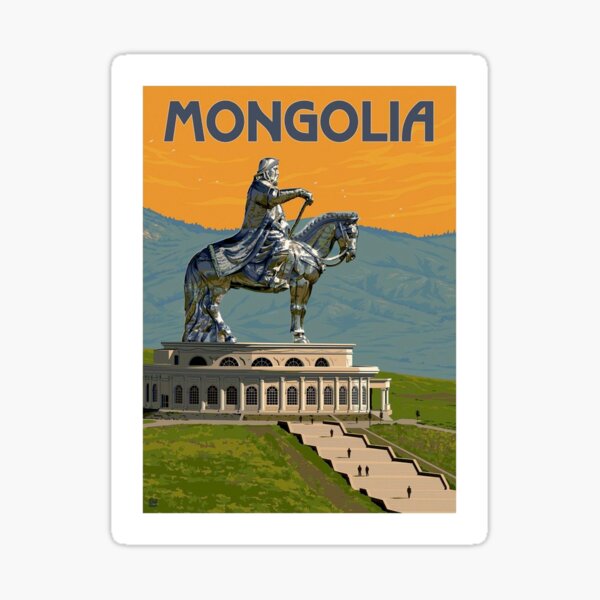 Aperçu de l'œuvre MONGOLIE : Publicité de voyage vintage imprimée créée et vendue par posterbobs.