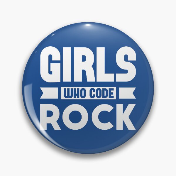 Artikelvorschau, Girls Who Code Rock, Weiß auf Blau entworfen und verkauft von sweetbelle.