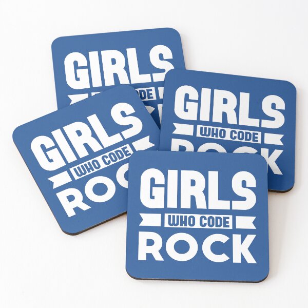Item preview, Girls Who Code Rock, White on Blue designed and sold by sweetbelle.
