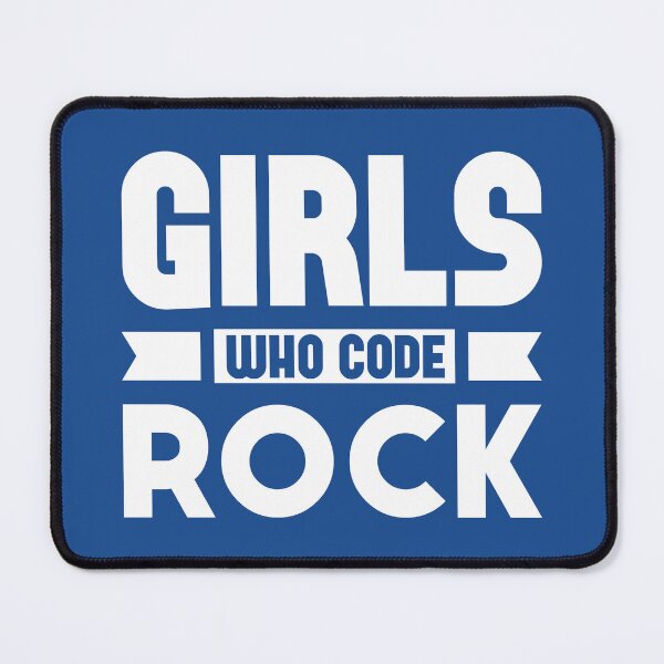 Item preview, Girls Who Code Rock, White on Blue designed and sold by sweetbelle.