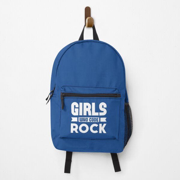 Item preview, Girls Who Code Rock, White on Blue designed and sold by sweetbelle.